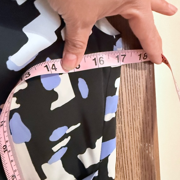 DKNYC Blue Black White Printed Midi Dress - Picture 7 of 9